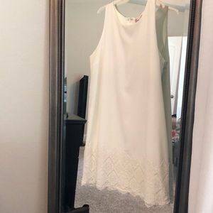 Ivory dress with lace at bottom